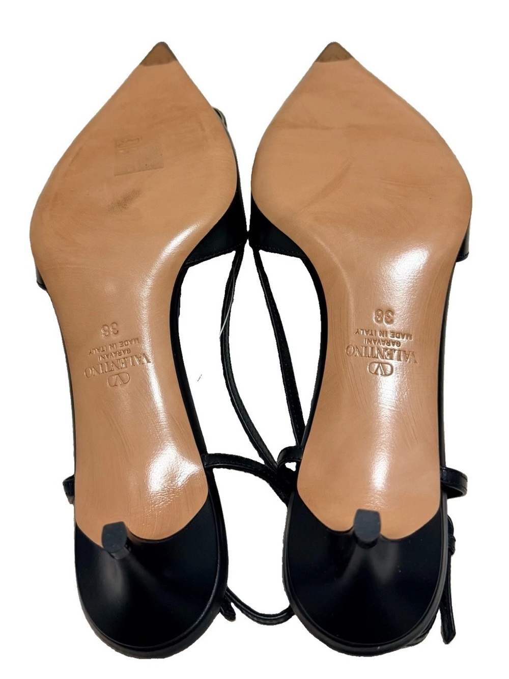 Valentino Garavani VLogo Black Leather Kitten Slingback - Picture 8 of 11